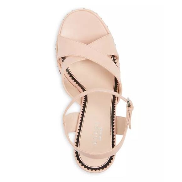 Gucci GG Embellished Pink Platform sandal Silver Interlocking G Studs 41 - Picture 3 of 9